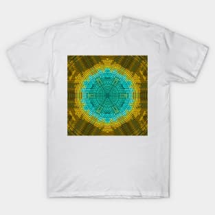 Weave Mandala Blue and Yellow T-Shirt